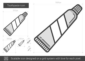 Image showing Toothpaste line icon.