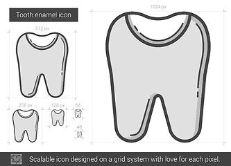 Image showing Tooth enamel line icon.