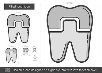 Image showing Filled tooth line icon.