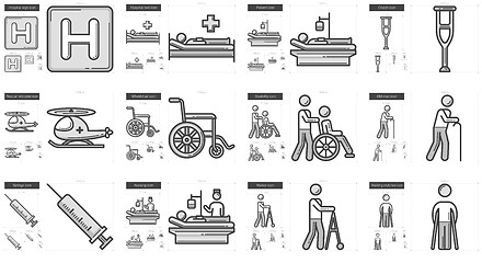 Image showing Medicine line icon set.