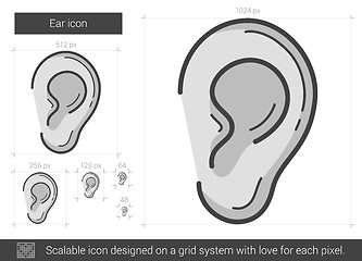 Image showing Ear line icon.