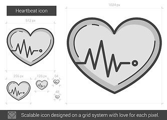 Image showing Heartbeat line icon.