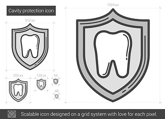 Image showing Cavity protection line icon.