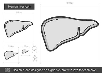 Image showing Human liver line icon.