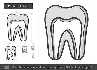 Image showing Dental pulp line icon.