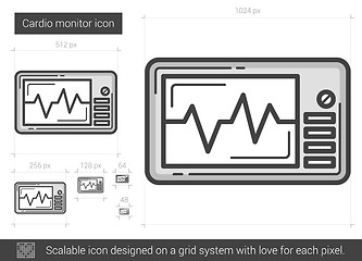 Image showing Cardio monitor line icon.