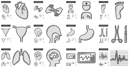 Image showing Medicine line icon set.