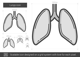 Image showing Lungs line icon.