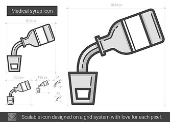 Image showing Medical syrup line icon.