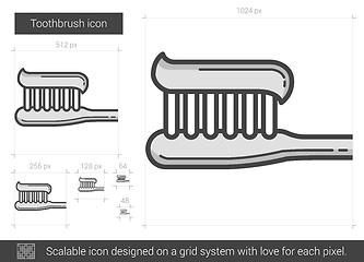 Image showing Toothbrush line icon.