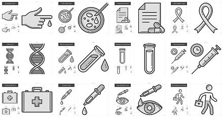 Image showing Medicine line icon set.