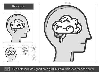 Image showing Brain line icon.