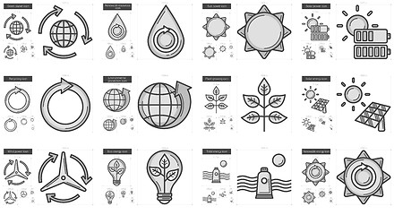 Image showing Ecology line icon set.