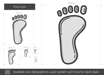 Image showing Foot line icon.