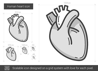 Image showing Human heart line icon.