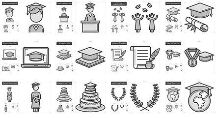 Image showing Education line icon set.