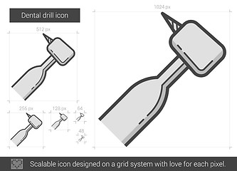 Image showing Dental drill line icon.