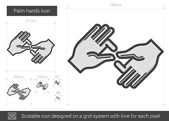 Image showing Palm hands line icon.