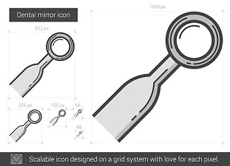 Image showing Dental mirror line icon.