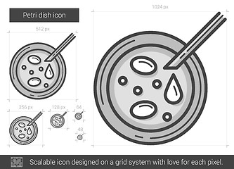 Image showing Petri dish line icon.