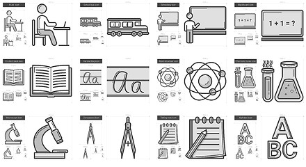 Image showing Education line icon set.