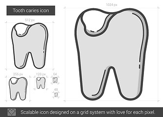 Image showing Tooth caries line icon.