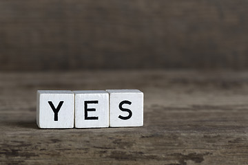 Image showing Yes, written in cubes