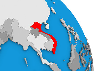 Image showing Vietnam on globe