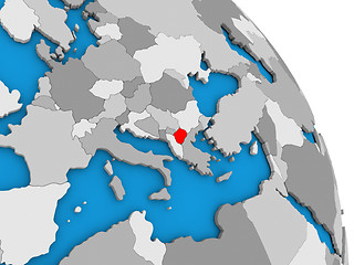 Image showing Macedonia on globe