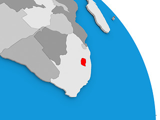 Image showing Lesotho on globe