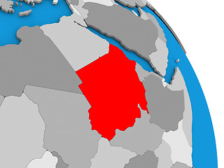 Image showing Sudan on globe