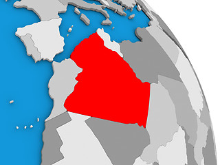 Image showing Algeria on globe