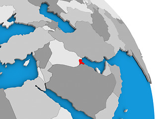 Image showing Kuwait on globe