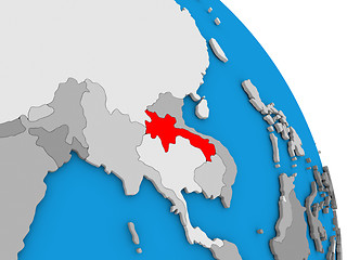 Image showing Laos on globe