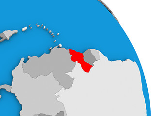 Image showing Guyana on globe