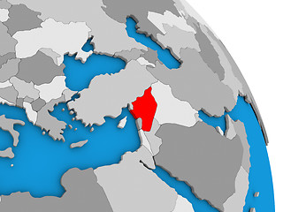 Image showing Syria on globe