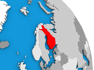 Image showing Finland on globe