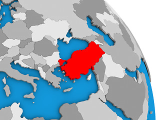 Image showing Turkey on globe