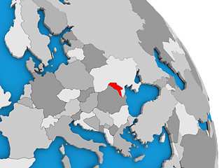 Image showing Moldova on globe