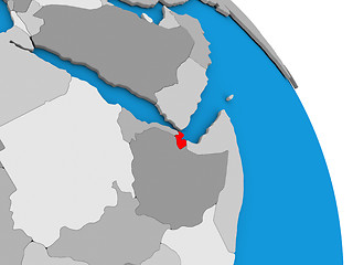 Image showing Djibouti on globe