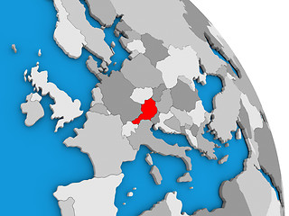 Image showing Austria on globe