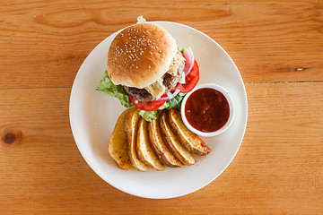 Image showing Bleu cheese burger