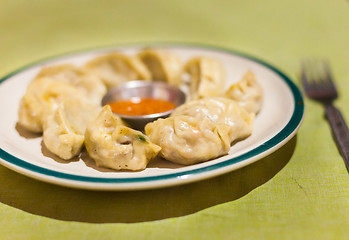 Image showing Momos on plate