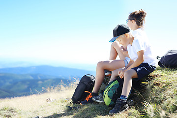 Image showing Children in the mountains.