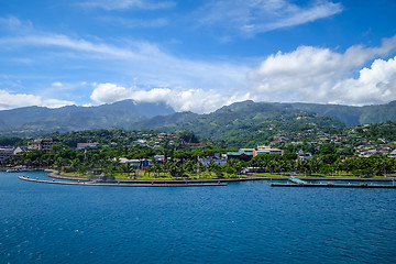 Image showing Papeete city view from the sea, Tahiti