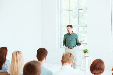 Image showing Speaker at Business Meeting in the conference hall.