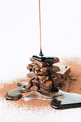 Image showing Chocolate with cocoa powder, syrup