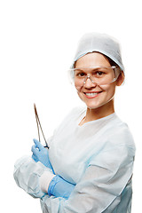 Image showing Young doctor in medical clothes