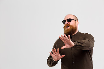 Image showing Blind man with ginger beard