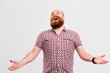 Image showing Laughing man with ginger beard